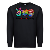 Black Peace love equality LGBT+ Premium Sweatshirt - CowGirlArtShop