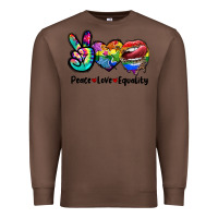 Chestnut Peace love equality LGBT+ Premium Sweatshirt - CowGirlArtShop