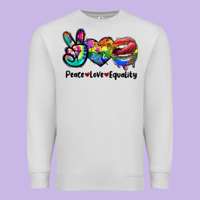 Peace Love Equality Lgbt+ Premium Sweatshirt Designed By Cowgirlartshop