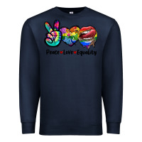 Navy Peace love equality LGBT+ Premium Sweatshirt - CowGirlArtShop