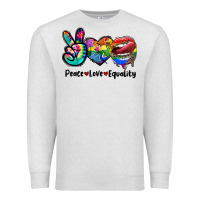 Oatmeal Heather Peace love equality LGBT+ Premium Sweatshirt - CowGirlArtShop