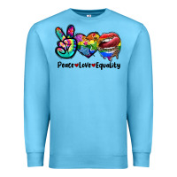 Ocean Blue Peace love equality LGBT+ Premium Sweatshirt - CowGirlArtShop