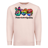 Pale Pink Peace love equality LGBT+ Premium Sweatshirt - CowGirlArtShop