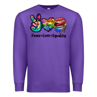 Purple Peace love equality LGBT+ Premium Sweatshirt - CowGirlArtShop