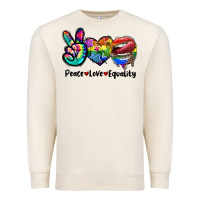 Sandshell Peace love equality LGBT+ Premium Sweatshirt - CowGirlArtShop