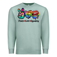 Seafoam Peace love equality LGBT+ Premium Sweatshirt - CowGirlArtShop