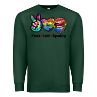 Sports Green Peace love equality LGBT+ Premium Sweatshirt - CowGirlArtShop