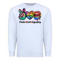White Peace love equality LGBT+ Premium Sweatshirt - CowGirlArtShop