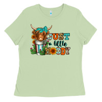 Matcha just a little moody coffee cup long haired cow Ladies Tee - Jasminsmagicworld