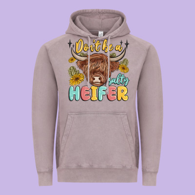 Dont Be A Salty Heifer Vintage Hoodie Designed By Maliassmallbusiness