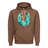 Chestnut Ovarian Cancer diva teal ribbon Zipper Hoodie - NancyCooperArtShop