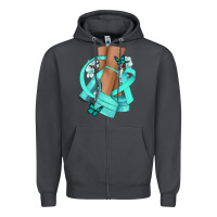 Smoke Ovarian Cancer diva teal ribbon Zipper Hoodie - NancyCooperArtShop