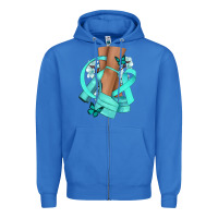 True Royal Ovarian Cancer diva teal ribbon Zipper Hoodie - NancyCooperArtShop