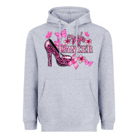 Heather Grey Crush Cancer with high heels Cancer Awareness Heavyweight Hoodie - HowdyJamesFarm