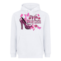 White Crush Cancer with high heels Cancer Awareness Heavyweight Hoodie - HowdyJamesFarm
