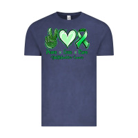 Vintage Denim Peace love cure Gallbladder Cancer Vintage Tee - NancyCooperArtShop