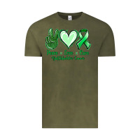 Vintage Olive Peace love cure Gallbladder Cancer Vintage Tee - NancyCooperArtShop