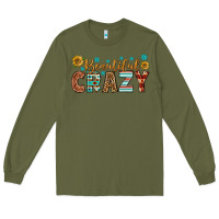 Army Green Western Beautiful Crazy Long Sleeve Tee - BundleAndBundleShop