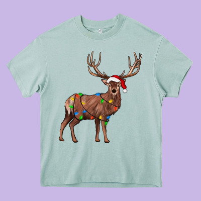 Reindeer Heavy Core Tee Designed By Jahusdesignshop