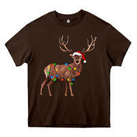 Chocolate Brown reindeer Heavy Core Tee - JahusDesignShop