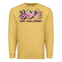 Antique Gold peace love nursing Premium Sweatshirt - CowGirlArtShop