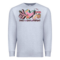 Heather Grey peace love nursing Premium Sweatshirt - CowGirlArtShop