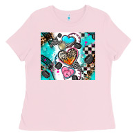 Bubblegum Pink race heart tumbler Ladies Tee - AdoDesignShop