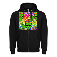 Black Pride LGBTQ+ aliens and stars with rainbow Zipper Hoodie - NancyCooperArtShop