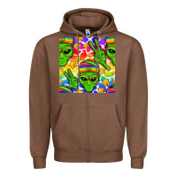 Chestnut Pride LGBTQ+ aliens and stars with rainbow Zipper Hoodie - NancyCooperArtShop