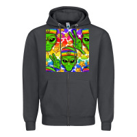 Smoke Pride LGBTQ+ aliens and stars with rainbow Zipper Hoodie - NancyCooperArtShop