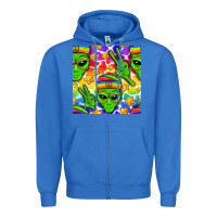 True Royal Pride LGBTQ+ aliens and stars with rainbow Zipper Hoodie - NancyCooperArtShop
