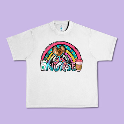 Nurse Rainbow Urban Heavy Tee Designed By Nancycooperartshop