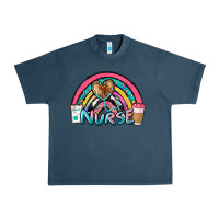 Midnight Navy nurse rainbow Urban Heavy Tee - NancyCooperArtShop