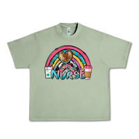 Oil Green nurse rainbow Urban Heavy Tee - NancyCooperArtShop