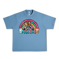 Pebble Blue nurse rainbow Urban Heavy Tee - NancyCooperArtShop