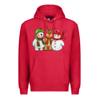 Cardinal christmas polar bear reindeer and snowman Premium Hoodie - CowGirlArtShop