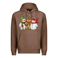 Chestnut christmas polar bear reindeer and snowman Premium Hoodie - CowGirlArtShop