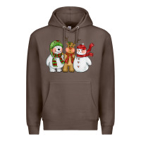 Coffee christmas polar bear reindeer and snowman Premium Hoodie - CowGirlArtShop