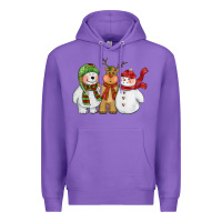 Christmas Polar Bear Reindeer And Snowman Premium Hoodie | Teevron