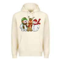 Sandshell christmas polar bear reindeer and snowman Premium Hoodie - CowGirlArtShop