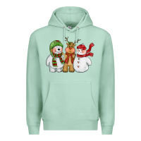 Seafoam christmas polar bear reindeer and snowman Premium Hoodie - CowGirlArtShop