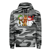 Slate Camo christmas polar bear reindeer and snowman Premium Hoodie - CowGirlArtShop