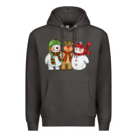 Smoke christmas polar bear reindeer and snowman Premium Hoodie - CowGirlArtShop