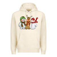 Tofu christmas polar bear reindeer and snowman Premium Hoodie - CowGirlArtShop
