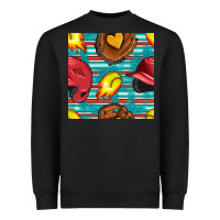 Black softball helmet and glove with serape seamless pattern Heavyweight Sweatshirt - BundleAndBundleShop