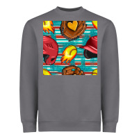 Softball Helmet And Glove With Serape Seamless Pattern Heavyweight Sweatshirt | Teevron