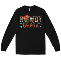 Black Western Howdy Darlin Long Sleeve Tee - BundleAndBundleShop
