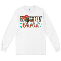 White Western Howdy Darlin Long Sleeve Tee - BundleAndBundleShop