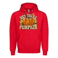 Red Hey There Pumpkin Zipper Hoodie - texasbilliewilder