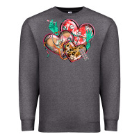Charcoal Heather nurse hearts Premium Sweatshirt - CowGirlArtShop